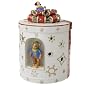 Villeroy & Boch Christmas Toys  9-1/4-Inch Large Round Musical Gift Box, White with Red Ribbon