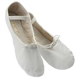 Dancin Ballettschlaeppchen Leder Sohle Chromleder DS-210, weiss