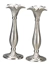 Pewter Finish Candlesticks By Menorah.com Erch981