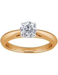 0.80 Ct Round H/I I1 Diamond 18K Yellow Gold Solitaire Ring