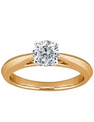 0.75 Ct Round H/I SI1/SI2 Diamond 14K Yellow Gold Solitaire Ring