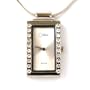 Colibri Pendent CZ Diamond Stones Watch Locket Silvertone With Chain Keepsake Heart Box PWL090032W SALE