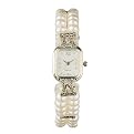 Sterling Silver 2-Row Genuine Pearl Watch