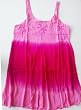 Raya Sun Cotton/Rayon Crinkle Baby Doll Dip Dye Dress/Cover Up in Lime or Pink. Plus Sizes 1X-3X