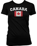 Canada Flag International Soccer Juniors T-shirt, Canadian National Pride Juniors Shirt , Medium, Pink