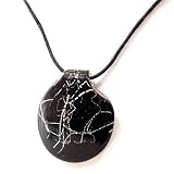 Review The Tribeca Gift Company  / Round Glass Pendant Silver Veined