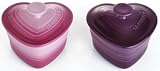 from Le Creuset Le Creuset Stoneware Sweet Hearts, Set of 2 Heart Ramekins with Lid, Cassis and Rose Model 9100830024