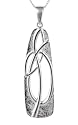 Silver Celtic Dropper Pendant 18" Curb Chain