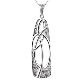 Silver Celtic Dropper Pendant 18" Curb Chain