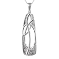 Silver Celtic Dropper Pendant 18" Curb Chain