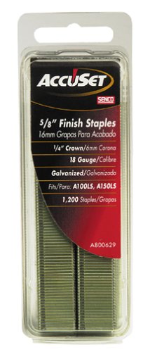 Senco A800629 18 Gauge by 1/4-inch Crown by 5/8-inch Leg Electro Galvanized Staples (1,200 per box)