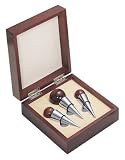 rosewood wine stopper set