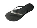 SWAROVSKI CRYSTAL SLIM HAVAIANAS LEAD GRAY/CLEAR THONGS SANDALS FLIP FLOPS U.S. SIZES 5-10