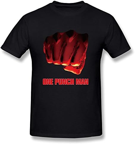 Men's Cool Pattern One Punch Man Cotton T Shirt M Black