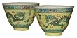 Imperial yellow dragon tea cups (2) - chinese hand painted porcelain