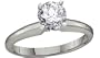 14k White Gold Round Brilliant Cut Classic Solitaire Ring (3/4 ct, G, VS2)