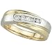 14K Two Tone Gold Men's Round Diamond Ring