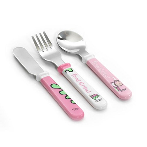 Childrens Toyshop   : Tommee Tippee Goochi Coo - Stainless Steel Cutlery Pink