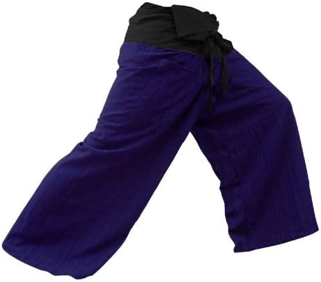 "DBTHAILAND" BEAUTIFUL UNISEX 2 Tone Thai Fisherman Pants Yoga Trousers Free Size Cotton