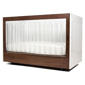 Spot On Square Roh Two Sided Acrylic Panel Eco-friendly Crib, Walnut White by Spot on Square