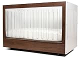 Spot On Square Roh One Sided Acrylic Panel Eco-friendly Crib, Walnut/White