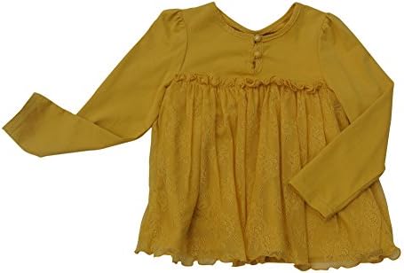 Dressy Top with Lace Detail (6, Mustard Yellow)