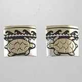 Sterling Silver and 12kt. Gold Turtle Clip-On Earings by Thomas Singer, #10294