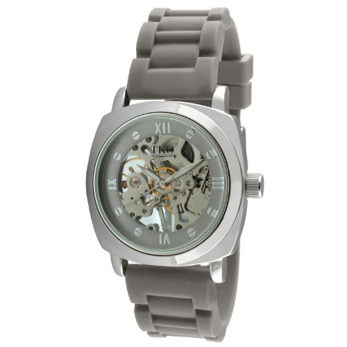 TKO ORLOGI Women's TK627GY Grey Rubber Mechanical Skeleton Watch