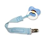 Booginhead PaciGrip Pacifier Holder, Blue Pinstripe