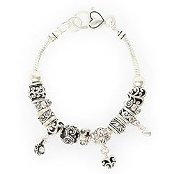 Designer Style Intricate Heart Theme Charm Bracelet Fashion Jewelry