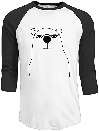 3/4 Sleeve Men Retro Bear Organic Natural Baseball Shirts