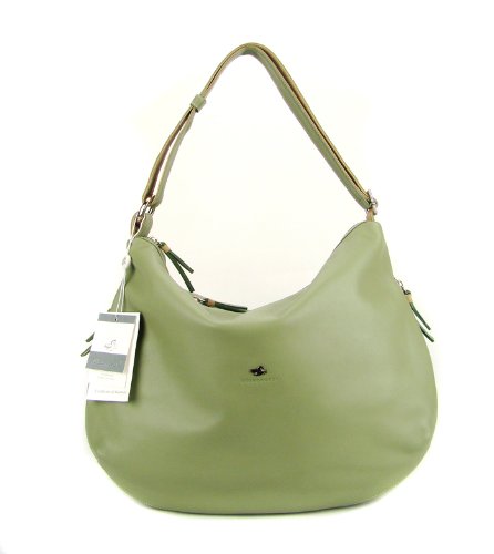 BRUNO ROSSI Italian Shoulder Bag Crossbody Hobo Bag in Brown - Yellow or Sage Leather BRUNO ROSSI Italian Shoulder Bag Crossbody Hobo Bag in Brown - Yellow or Sage Leather