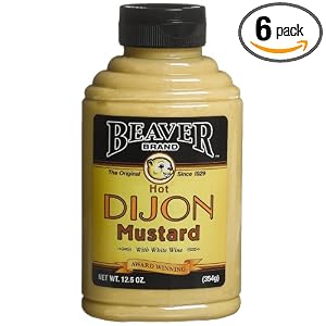 Beaver Brand Dijon Mustard with Wine, 12.5-Ounce Squeezable Bottles (Pack of 6) by Beaver