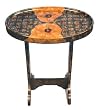 Wooden side tray table - asian 'Qing Coin' design