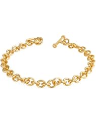 Bling Jewelry Classic Gold Vermeil Round Link Charm Toggle Bracelet