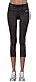 Women's Activewear Yoga Pants High Rise Slim Fit Tights Cropped Capris,Medium / 8/10,Black Grey