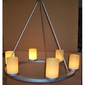 Nickel Cerchio Chandelier with 6 Shades by laCandela