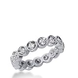 14K White Gold 0.64ct Diamond Wedding Band G-H Color and SI1 Clarity