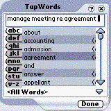 TapWords Legal Billing for Palm OS downloadable Software