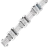 Sterling Silver 7 ct. Three Row Cubic Zirconia Bracelet