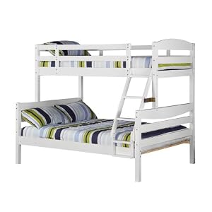 Walker Edison Twin/Double Solid Wood Bunk Bed, White from Walker Edison