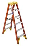 Werner Fiberglass Twin Stepladder - Orange (6')
