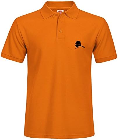 With Orangecolor Men Polo Shirt For Sport Printed With Alaska Pride T-shirt Size Small