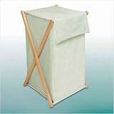 Wood Frame Folding Hamper - Sage Gingham