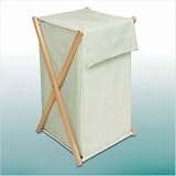 Wood Frame Folding Hamper - Sage Gingham by Badger Basket