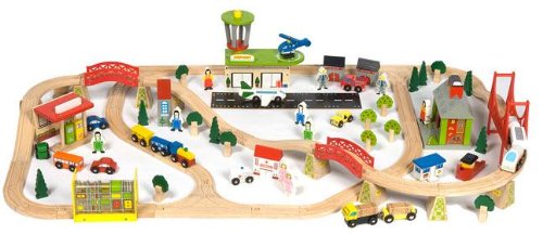 Childrens Toyshop  Toys : Transportation Train Set (124 Piece)