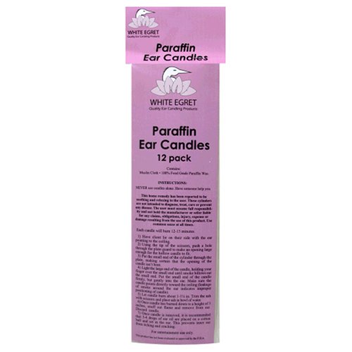 White Egret Earomatherapy Ear Candles, Paraffin, 12 candles (Pack of 2) by White Egret Earomatherapy