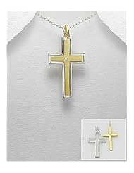 Cross CZ Pendant Necklace In 92.5 Sterling Silver