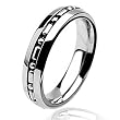 Polish Stainless Steel Ring With Ball Chain Inlay 8MM ( Sizes 5 - 13)