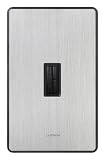 Lutron AB-600HW-BLSS Abella 600W Single Pole/Multi-location Dimmer, Black and Stainless Steel